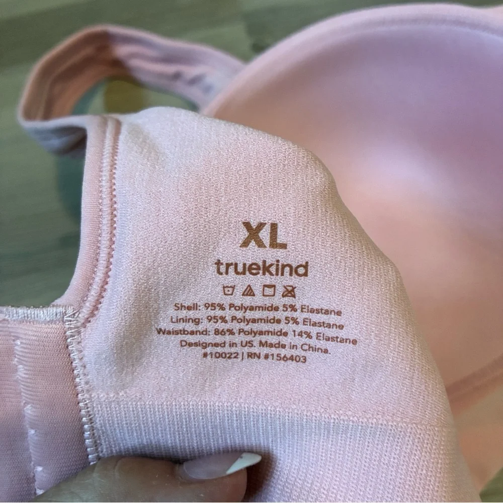 Truekind Daily comfort Wirefree Shaper bra Hook & Eye Rose tan Size XL NEW